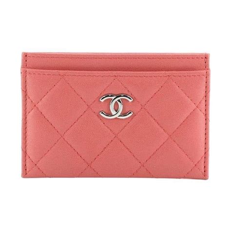 CHANEL Lambskin Chevron Quilted Card Holder So 